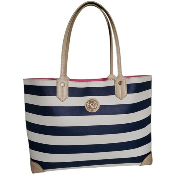Spartina 449 Large Tote Bag Shoulder Handbag Purse Navy Cream Women's Woman's - Picture 2 of 14